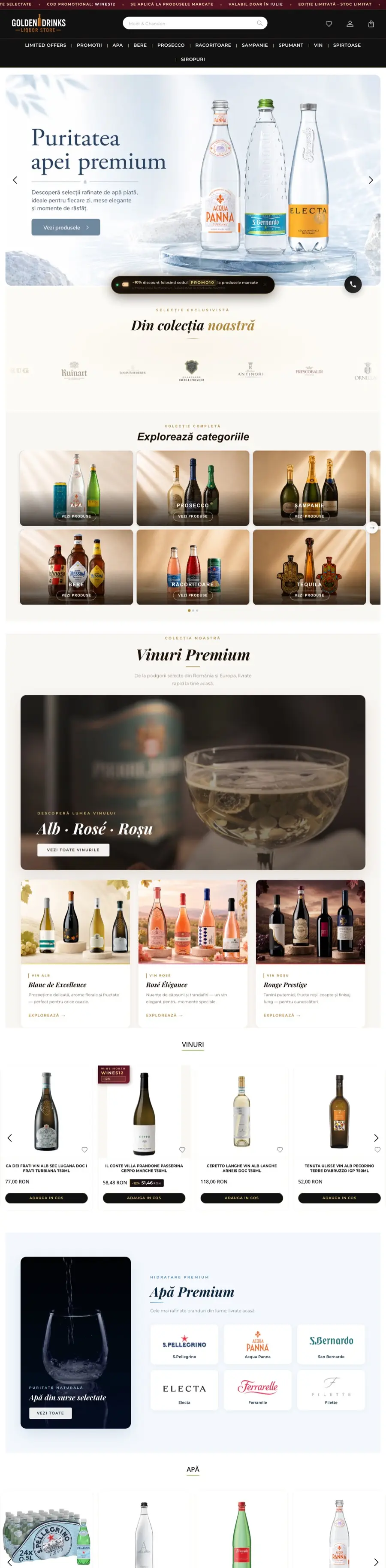 Desktop view of goldendrinks.ro