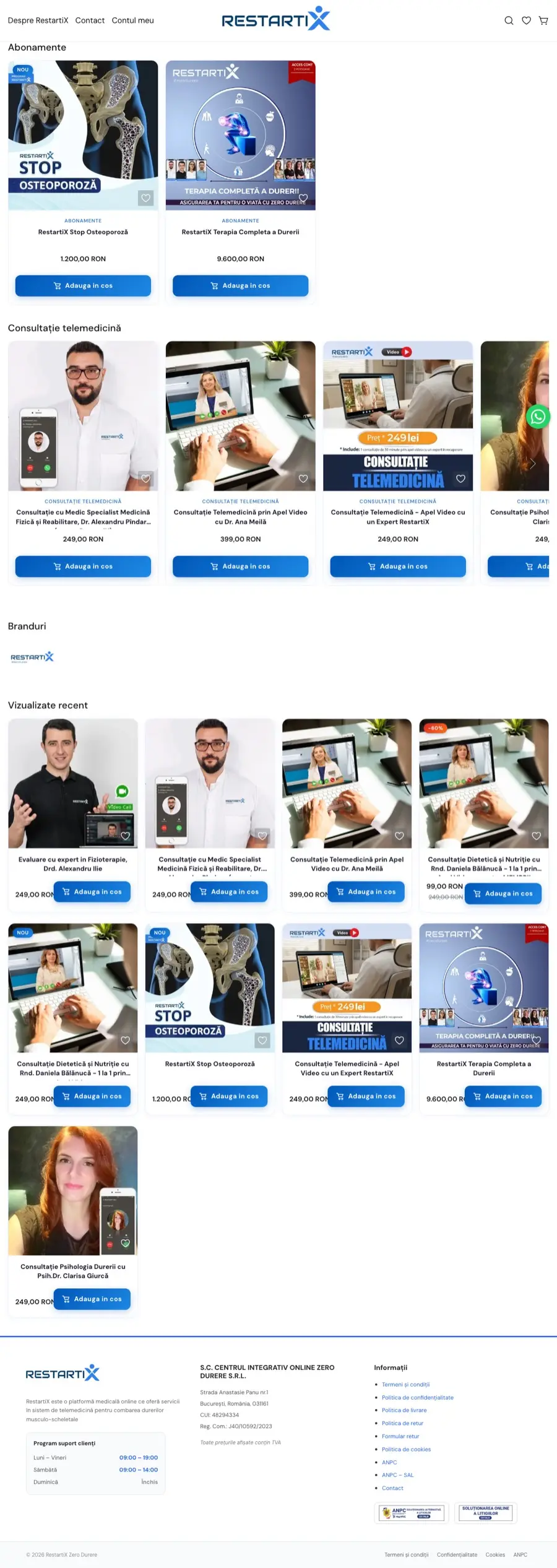 Desktop view of magazin.zerodurere.ro