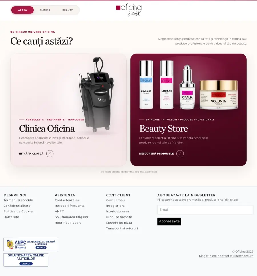 Desktop view of oficina.ro