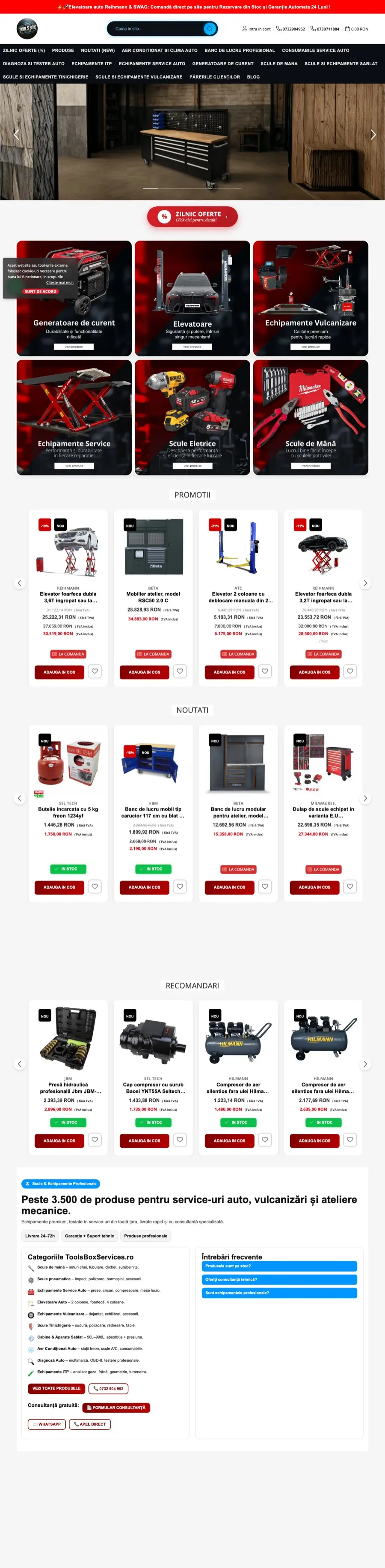 Desktop view of toolsboxservices.ro
