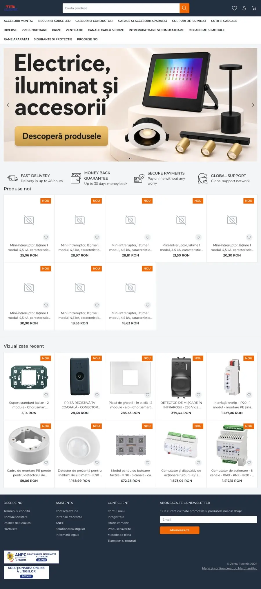 Desktop view of zetta-electric.demo.ro